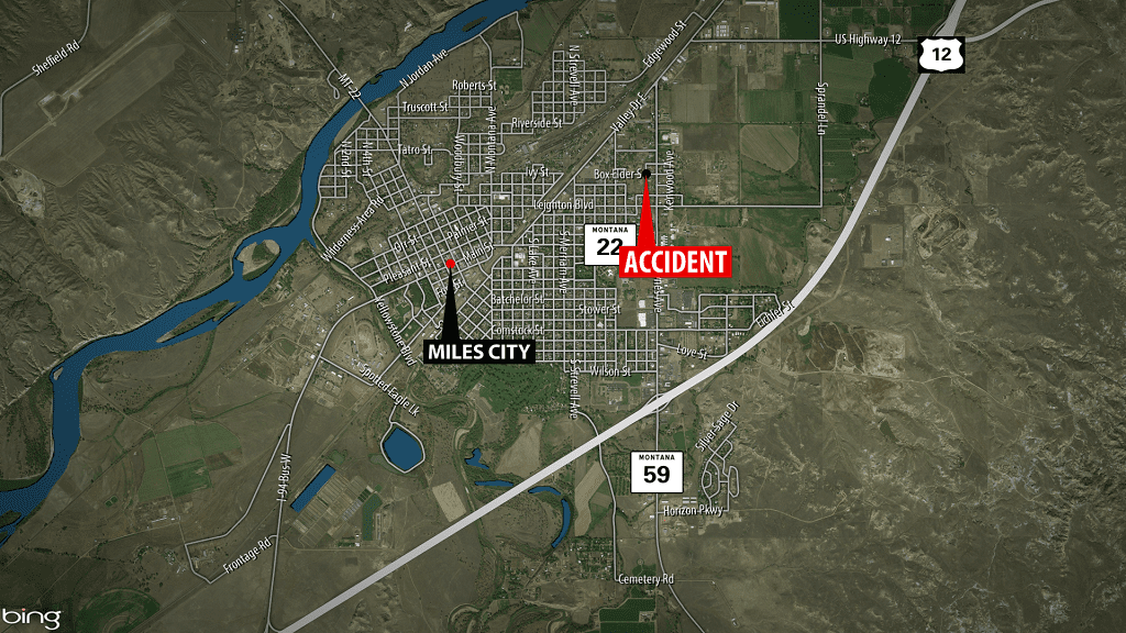 Miles City School Bus Accident Map